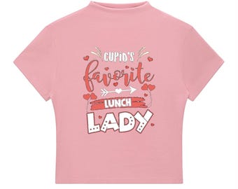 Essential Slim Fit Mock Neck T-Shirt - Cupid Favourite lunch Lady
