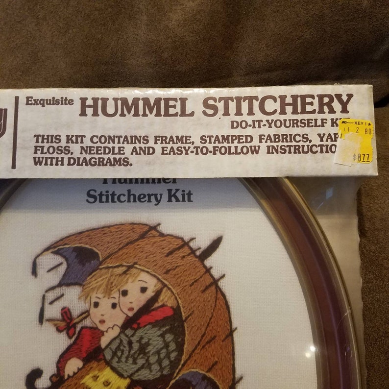 new in package NIP frame included 8034 Hummel Stitchery Kit by Gallery Crafts Umbrella Children in the Rain no