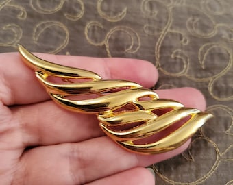 Vintage Givenchy Brooch, large gold tone brooch, statement brooch, signed Givenchy gold brooch pin, statement brooch