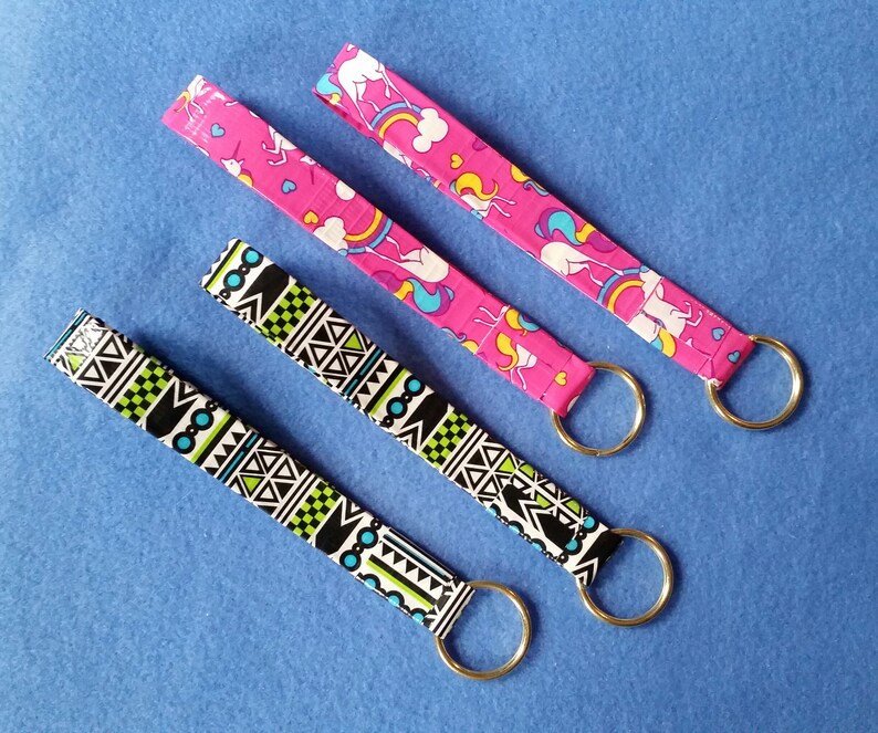 Handmade Duct Tape Keychain geometric pattern or unicorns and Etsy