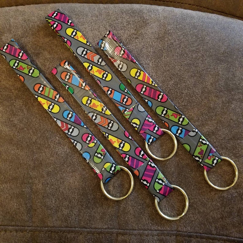 Handmade Skateboard Duct Tape Keychain Skateboard Keychain Etsy