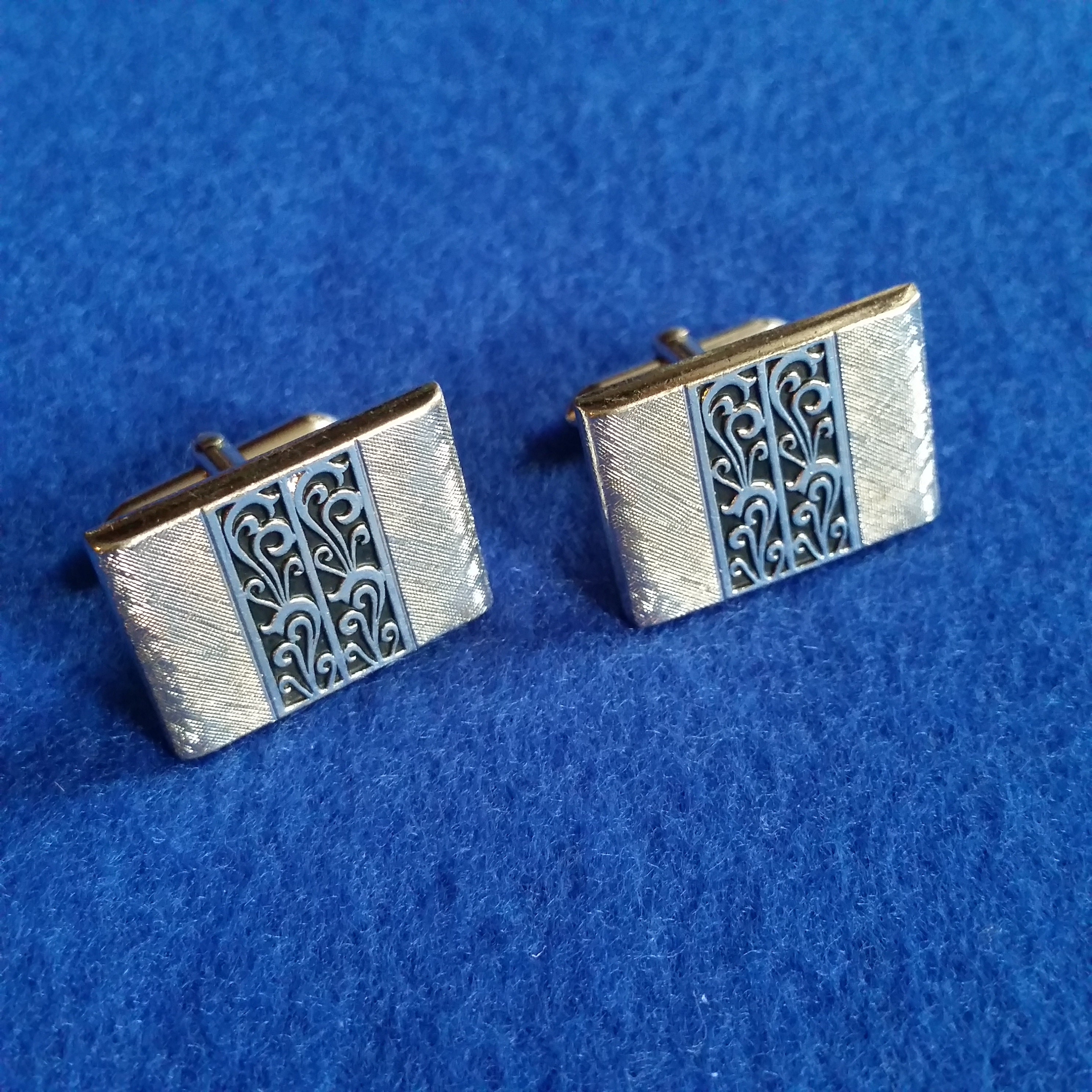 Vintage Swank Cufflinks antiqued silver cufflinks vintage Etsy