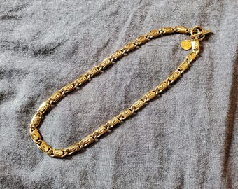 Vintage Gold Snail Chain Necklace by Anne Klein II, 18 inch necklace AKII