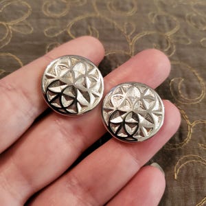 Vintage Hickok USA Cufflinks, silver geometric circle vintage cufflinks, made in USA, Hickok cufflinks, cuff links