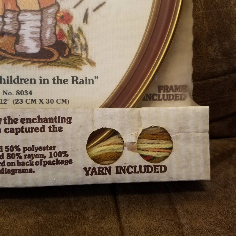 new in package NIP frame included 8034 Hummel Stitchery Kit by Gallery Crafts Umbrella Children in the Rain no