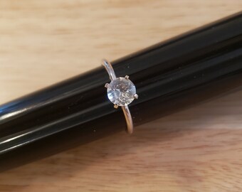 Vintage Uncas Faux Diamond Solitaire Ring, size 11 ring, vintage ring, signed uncas ring