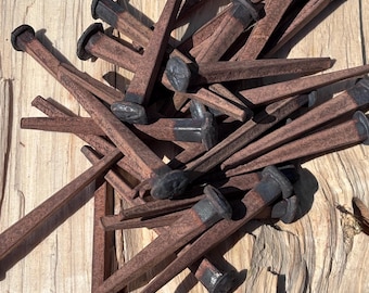Decorative 19th Century Hand Forged Iron Nails – Ornamental Antique Architectural Hardware