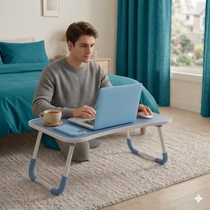Mesa portátil para portátil, escritorio plegable, bandeja para cama, soporte para sofá, escritorio ajustable para el regazo en casa.