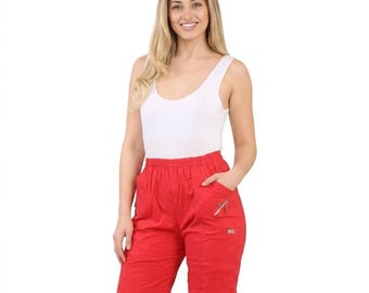 Cotton Rich Women Ladies Cherry Berry Shorts Elasticated Waist Ladies Short