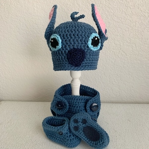 0-3 mos Stitch Hat Diaper Cover Booties