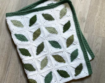 PDF Crochet Pattern Little Leaves Granny Square Blanket