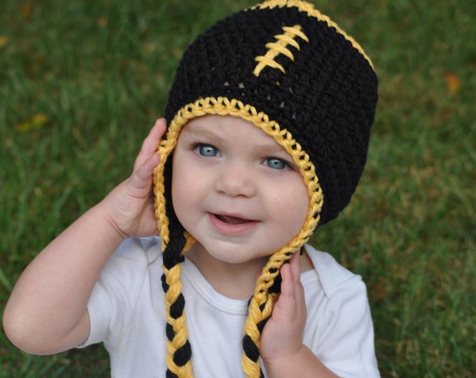 Iowa Hawkeye Football Crochet Hat With Earflaps - Etsy