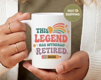 Comfort Colors® This Legend Has Officially Retired Mug, Teacher Retirement Coffee Mug, Funny Retired Teacher Gift, Retirement Gift 2026