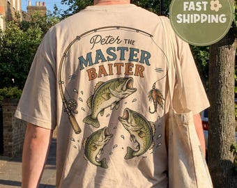Comfort Colors Custom Master Baiter Fishing Shirt, Personalized Bass Fishing Tee, Custom Fisherman name Gift,Dad Angler Tee, Retirement Gift