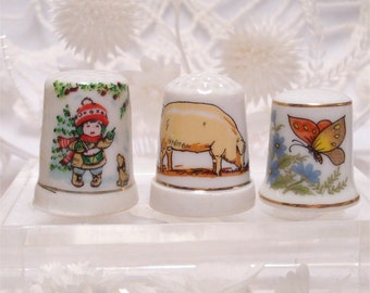 Thimble Choice Of Christmas Pig Butterfly