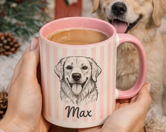 Custom Pet Portrait Mug – Personalized Dog or Cat Photo Mug, Pet Memorial Gift, Dog Mom Gift, Custom Pet Photo Cup