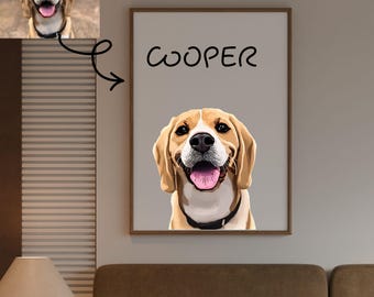 Custom Pet Portrait from Photo – Personalized Watercolor Dog or Cat Portrait, Memorial Pet Loss Gift