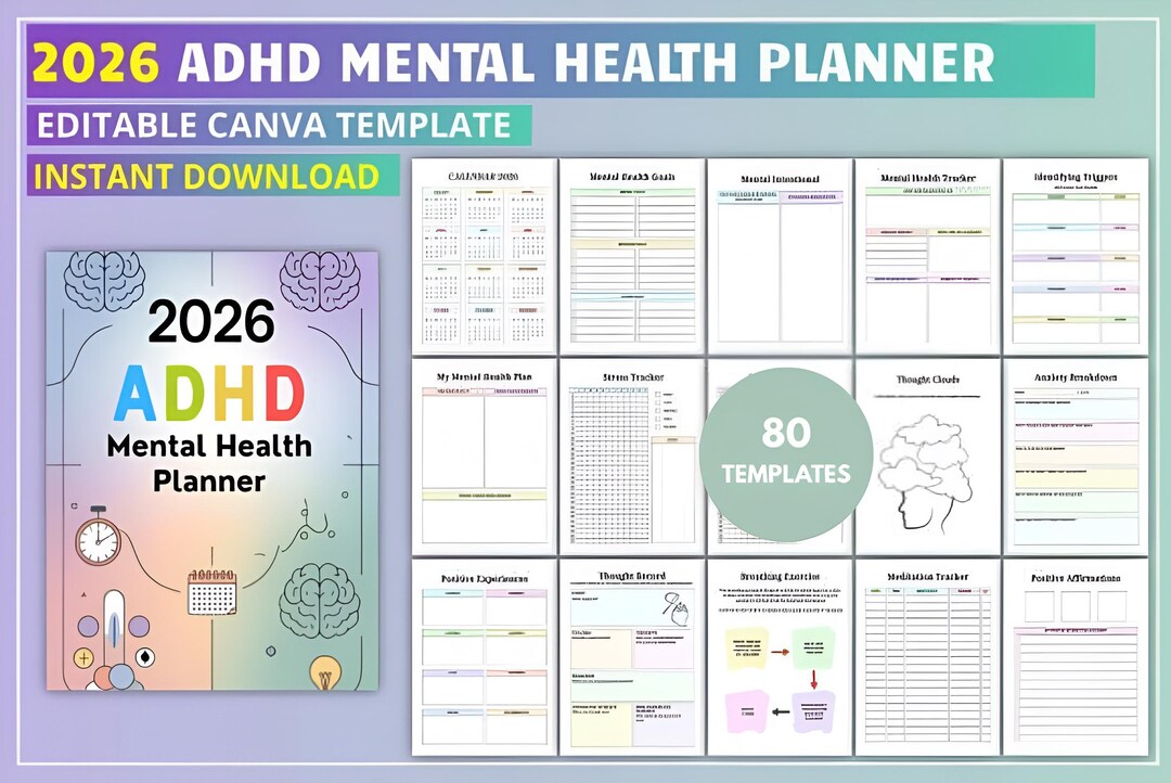 ADHD Mental Health Planner | Executive Functioning Organizer | Focus ...