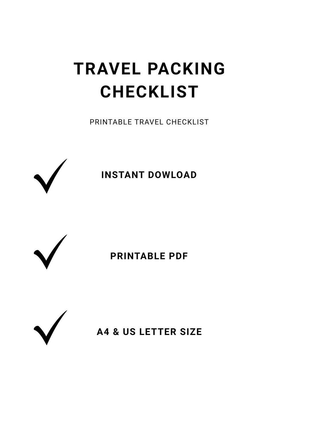 Travel Packing Checklist Printable | Minimalist Travel Planner ...
