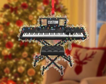Personalized Piano Keyboard Ornament: Custom Musician Christmas Gift
