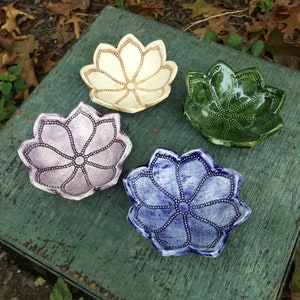 Lotus Petal Ring Dish, Small Decorative Bowl, Ceramic Lotus Bowl, Jewelry Organizer, Home Decor Bowl image 2