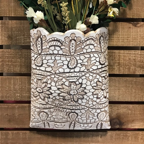 Hanging Wall Pocket Vase Farmhouse Decor Country Home Decor Etsy