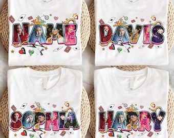 Custom Name Descendants 5 Wicked Wonderland Character T-Shirt, Disneyland Family Matching Shirt, Disney Channel Red And Chloe Birthday Shirt