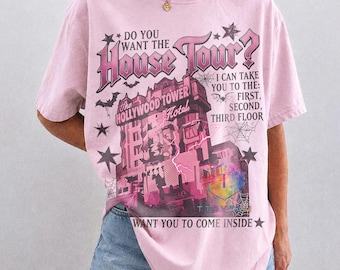 Disney Hollywood Tower Hotel Dropping in House Tour Inspired T-Shirt, Disneyland Family matching Shirt, Disneyworld Hollywood studios Shirt