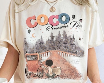 Disney Pixar Coco Remember Me Retro Shirt, Coco Skeleton Miguel Hector, Disneyland Family Matching Shirt, Magic Kingdom, WDW Vacation Shirt