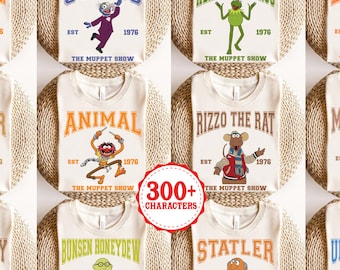 Disney The Muppets All Characters Matching T-Shirt, Disneyland Vacation Family Trip Shirt, Hollywood studios, Muppet Show 50th Anniversary