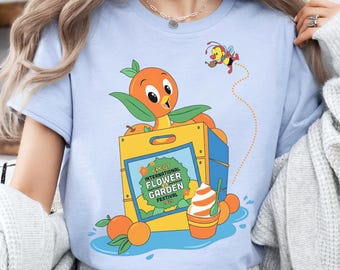 エプコット フラワー＆ガーデン フェスティバル オレンジ バード スパイク ザ ビー Tシャツ、ディズニー トリップ お揃い ファミリー シャツ、WDW エプコット テーマパーク バケーション Tシャツ