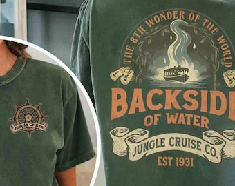 ジャングルクルーズ バックサイド ウォーター コンフォート カラーズ シャツ、ディズニー サファリ モード マジックキングダム 2026 旅行、ディズニーワールド 8 番目の世界の不思議 シャツ