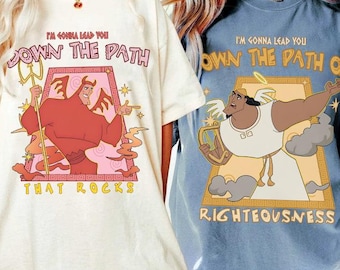 Disney Villain Kronk Devil and Angel Couple Quote T-Shirt, Disneyland Vacation Family Trip Shirt,  Emperor's New Groove Pull The Lever Tee