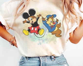 Camiseta de Mickey y Donald con disfraz de Chip y Dale de Disney, regalo de cumpleaños para niño en Disneyland, camiseta de Chip y Dale Double Trouble de Disney, camiseta de viaje a WDW