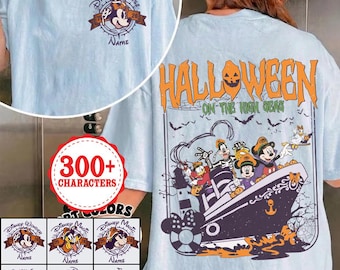 Customized Disney Cruise Halloween Mickey & Friends Matching T-Shirt, Halloween on the High Seas Trip Shirt, WDW Halloween Trip 2026 T-Shirt