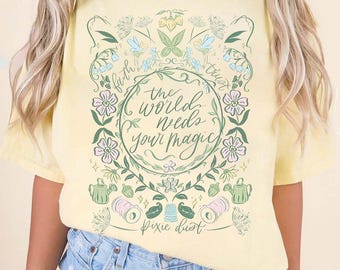 Disney Tinker Bell Faith and Trust Pixie Dust Watercolor T-Shirt, Disneyland Family Matching Shirt, Magical Fairy Tinker Bell Princess Shirt