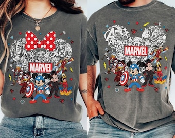 Marvel Studios Mickey and Friends Costume Avengers Couple T-Shirt, Disneyland Vacation Trip 2026 Shirt, Marvel Superheroes Matching T-Shirt