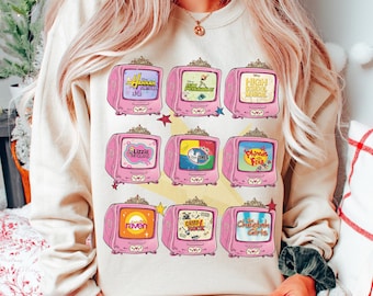 Disney Channel Film Fernsehen T-Shirt, Disneyland Familie Passendes Shirt, Disney Channel High School Musical Hannah Montana Lizzie McGuire