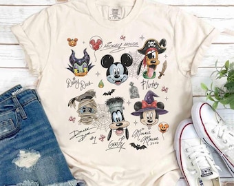 Disney Musse Pigg & Vänner Halloween-t-shirt med signaturmotiv, Musse Piggs Inte Så Läskiga Halloweenfest, Disneyland Spooky Season 2026-resa