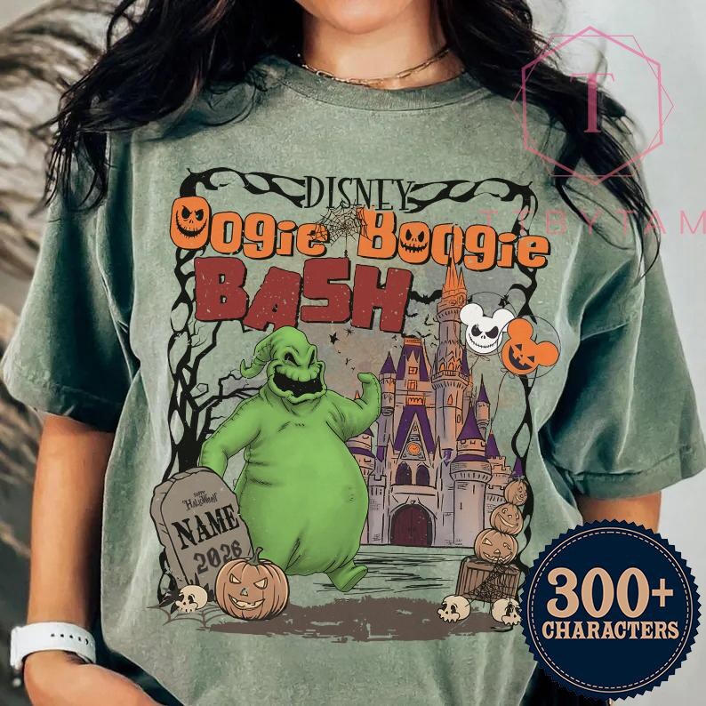 Oogie Boogie Bash 2026 Nightmare Before Christmas Anpassad T-shirt, Disneyland California Adventure Halloween-tröja, Disney Spooky Season-tröja bild 2