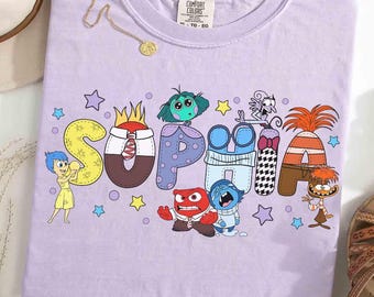 Custom Disney Pixar Inside Out Character T-Shirt, It's okay to feel all the feels Mental health gift, Disneyland Family Matching Trip Outfit