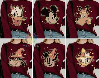 Disney Mickey & Friends Big Face Costume Halloween Retro T-Shirt , Mickey's Not so Scary Halloween Party 2026 Shirt, WDW Matching Family Tee