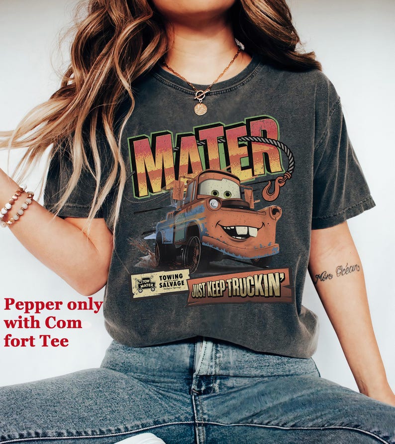 Disney Pixar Cars Tow Mater Just Keep Truckin T-Shirt, Disneyland California Adventure Cars Land Shirt, Cars McQueen Geburtstags-T-Shirt, BTW Reise Bild 2