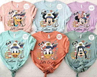 Anpassa Disney Cruise Line Mickey and Friends akvarell t-shirt, Disney Fantasy Wish-tröja, Disney Cruise Line-resetröja, Låt oss kryssa