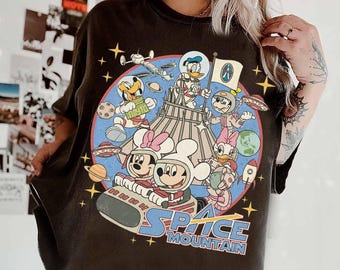 Disney Space Mountain comfort kleuren shirt, Mickey Space Mountain shirt, Walt Disney shirt, Disney bijpassende shirt, Disney familie-uitje shirt