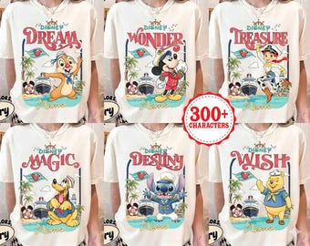 Anpassad kryssnings-Disney Musse Pigg och vänner-t-shirt, Disney Cruise Line-resa-tröja, Disneyland-familjesemester-matchningströja, Disney Wish Magic