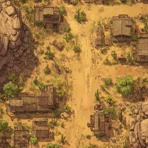 Wild West Battlemap, dnd map, Dungeons and Dragons, Battlemap, Roll20, RPG, Printable Map, Gridded, Dungeon Master