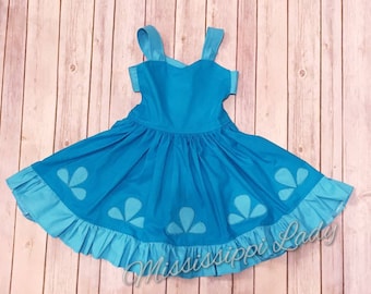 Poppy Inspired girls dress costume for birthday party or princess wear.