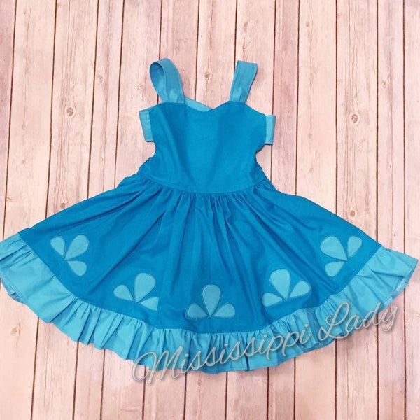 Poppy Inspired girls dress costume for birthday party or princess wear.