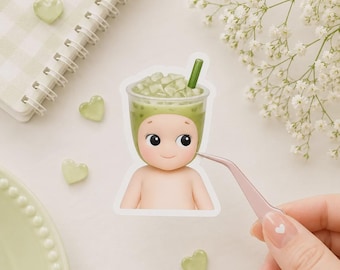 Autocollant Sonny Angel | Autocollant mignon Kawaii Matcha pour bouteilles d'eau, ordinateurs portables, carnets et collectionneurs (Grade B)